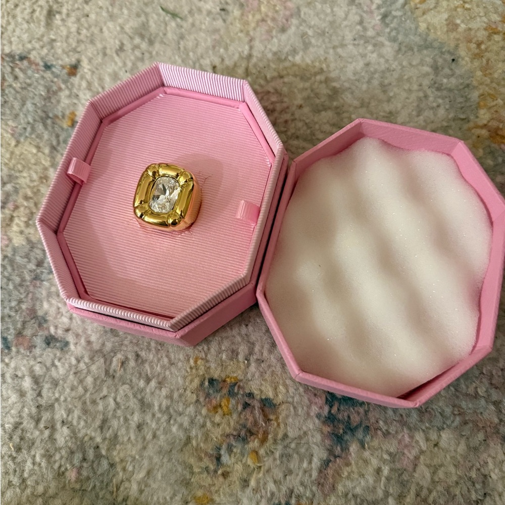 Swarovski Gold Ring with Clear Crystal